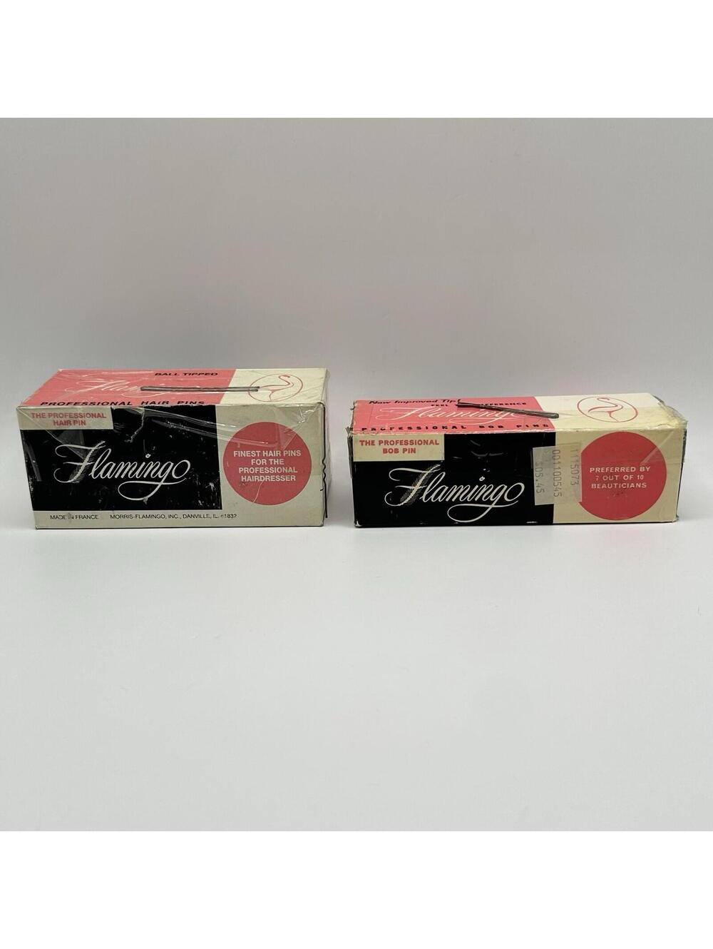 Vintage Flamingo Ball Tipped Crimped Metal Invisible Hair Pins 1.75” & 2” Brown